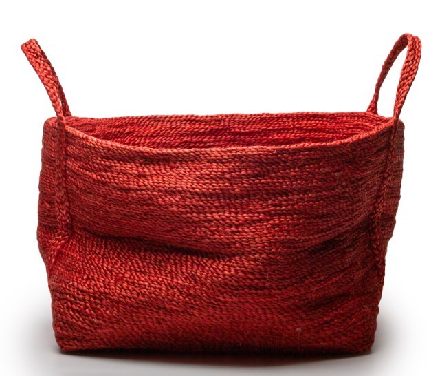 Jute Handle Basket Large - Red