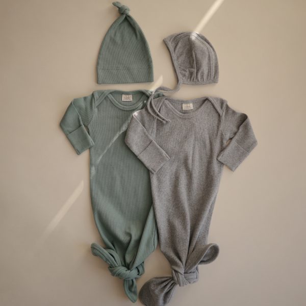 Knotted Baby Gown (Roman Green)